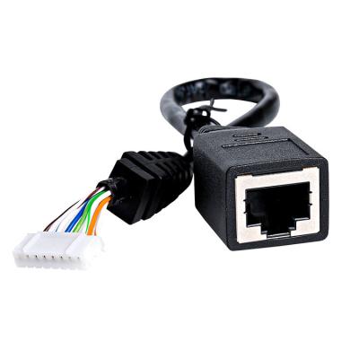 Cabo preto feito sob encomenda do conector fêmea de cabo de extensão de OD5.5mm RJ45