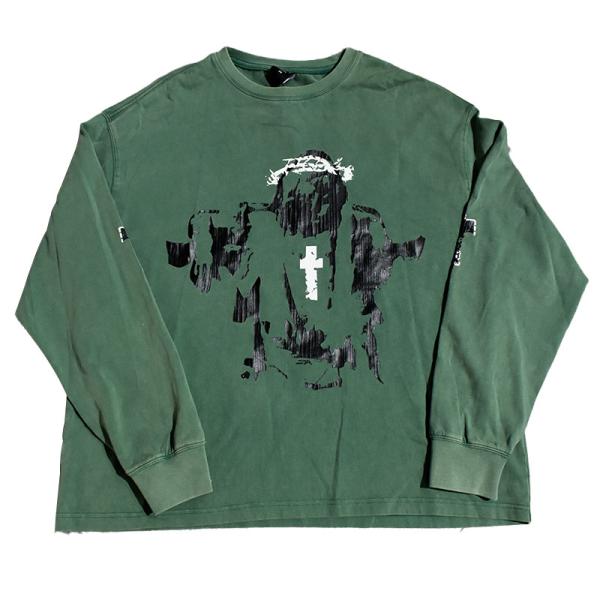 Logo imprimé sur mesure Tee graphique haut écran Streetwear imprimé Vintage T-shirts à manches longues pour hommes