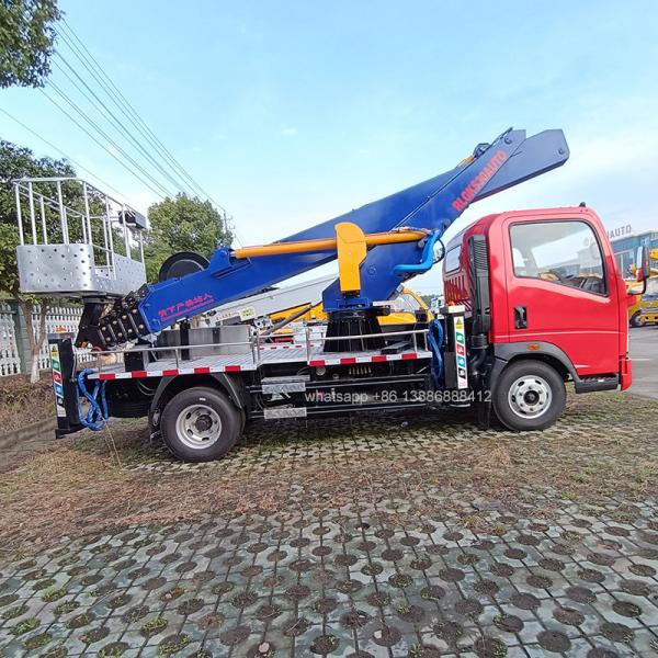 China   HOWO 4*2 New Diesel  High-Temperature Resistant AWP | Hydraulic Boom Lift for Oilfield & Pipeline Maintenance