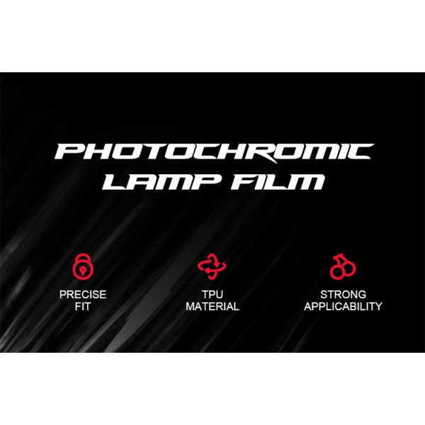 30cm*10m Photochromic TPU Car Lamp Film Clear to Black Car Headlight Film