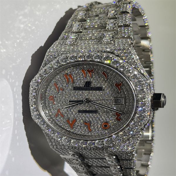 Colourless Moissanite Bust Down Watch Bling Moissanite Custom Ap Watch