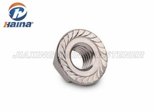 Stainless Steel 304  Plain Color Serrated Hex Flange Nuts for Pipe Connections