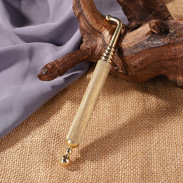 Full-body Massage Area Elbow Brass Copper Manual Acupressure Reflexology Pen for Gold Plated Tissue Massage Stick