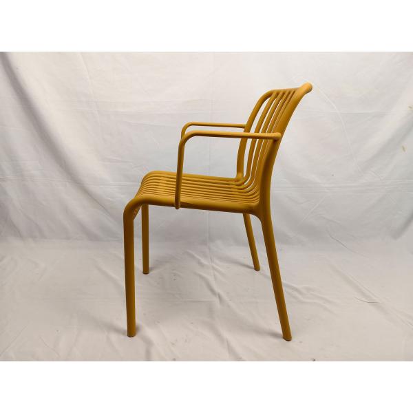 Retro Plastic Patio Dining Chairs Stackable Bistro Armchair High Back