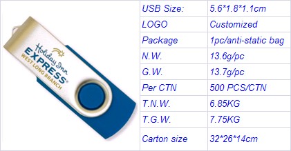 OEM Logo swivel Usb flash drive for Promotional Gift Christmas