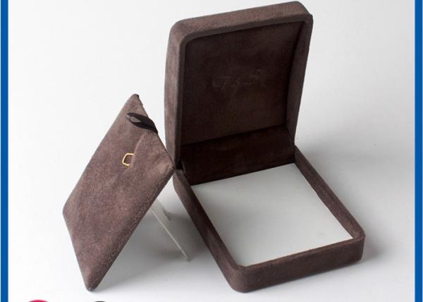 Personalized  Jewelry Packaging Boxes For Small Brown veleting Earrings