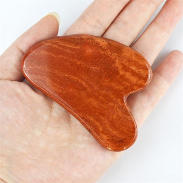 Body Massage Red Jasper Guasha Tool Jade Stone Facial Skincare Scraper Custom Logo Heart Shape Face Gua Sha Massager Tool