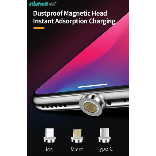 Antiwear нейлон зарядного кабеля USB СИД магнитный заплетенный для смартфона