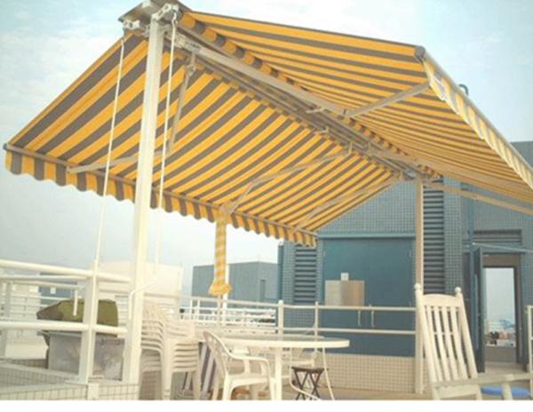 Free Stand Double Side Waterproof Retractable Awning Hand Control Outdoor Retractable Awnings