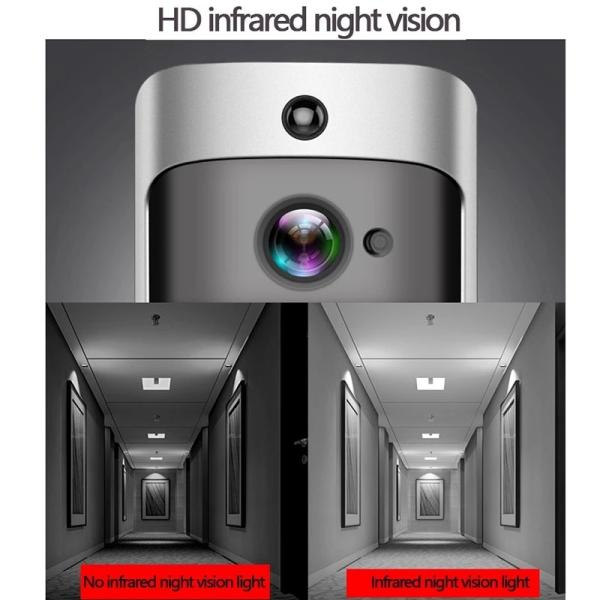 безопасность камеры HD 166° дверного звонока 2.4GHz WIFI умная домашняя беспроводная с крытым перезвоном