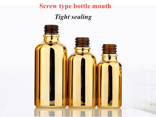 Electroplating Essential Oil Glass Dropper Bottle 50ml Amber Tincture Bottles
