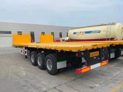 80ton 3 Axle Flatbed Semi Truck Trailer For Cargo Transport