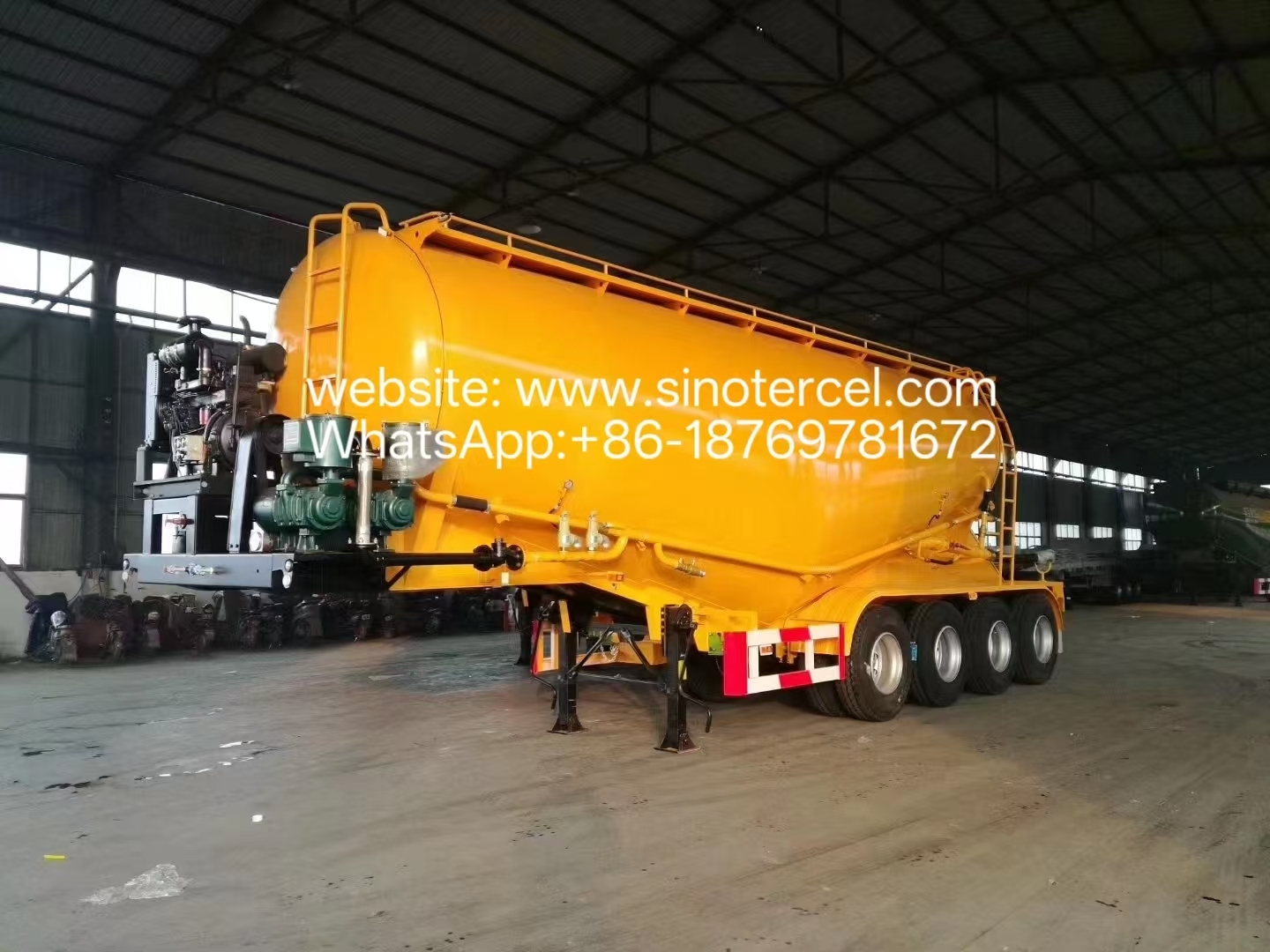 4 Axle 40 Cubic Bulk Cement Tank Semi Trailer