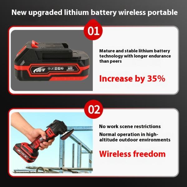 Ruishi Rechargeable Lithium Battery Oscillating Shovel Trimmer Multi-function Cutting Machine Power Tool Set