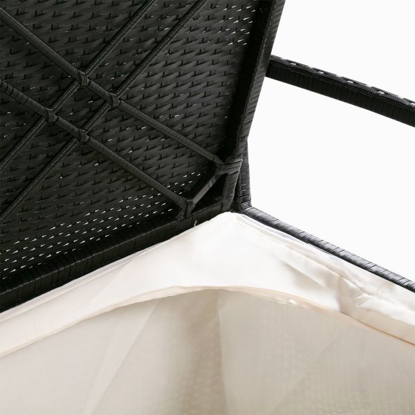 Garden Furniture Bistro Set Wicker Chair Hot Sale Iron Outdoor Rattan Seat Storage Function Chair Loveseat Storage