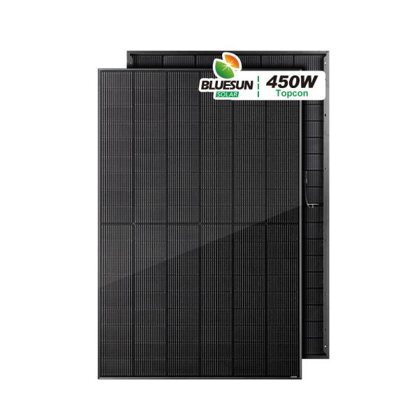 Bluesun High Efficiency Bifacial  Monocrystalline Solar Panels Full Black N-type Topcon 440w 450w