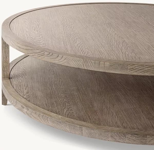 Meubles de table à café modernes et ronds personnalisables avec toit en bois pour le salon
