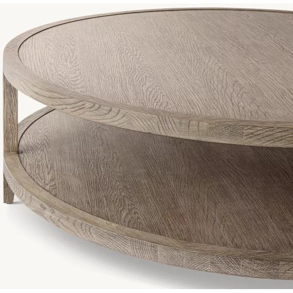 Meubles de table à café modernes et ronds personnalisables avec toit en bois pour le salon