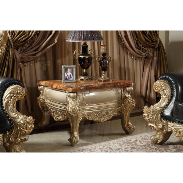Luxury Leather Sofa set in Champagne Rose wood Hand carving by Joyful Ever Furniture