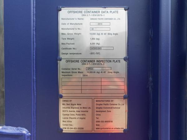 10ft Offshore Container Shipping Transportation Corten Steel Customized Color