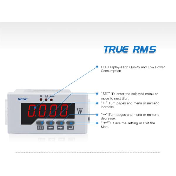 48*96mm Digital LED display single phase att meter ith 9999