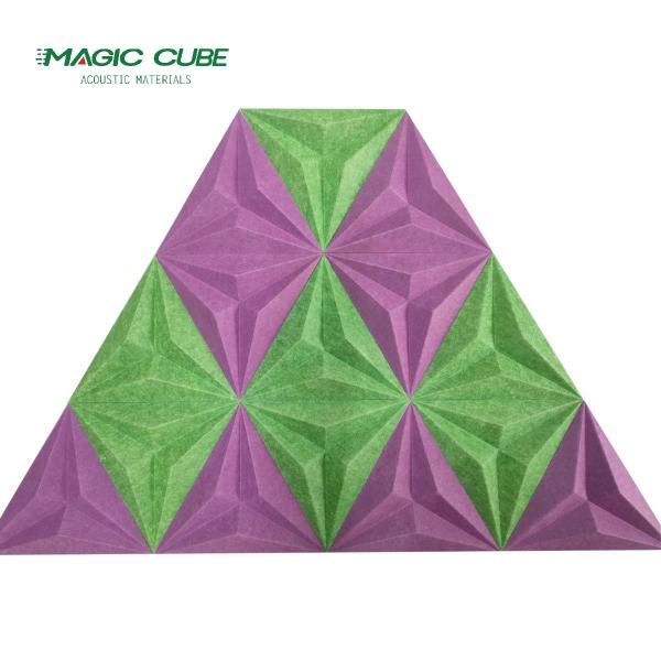 Indoor Decoration 3D Acoustic Panel Fire Resistance With Cutting Design