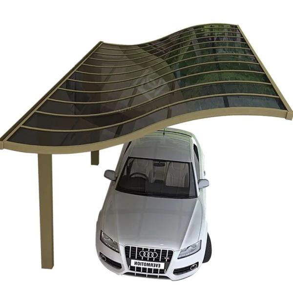 O estacionamento de alumínio lustrado do carro derramou o impacto à prova de fogo - projeto moderno do telhado resistente do policarbonato