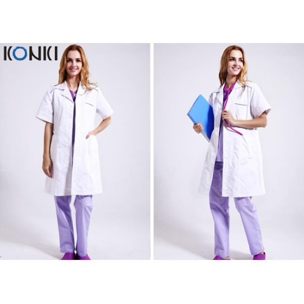 Custom Medical Scrubs Uniforms , White Doctor Lab Coat For Man / Women