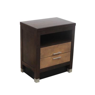 American Style HPL Veneer Top Hotel Bedside Tables With Brass Golden Metal Legs