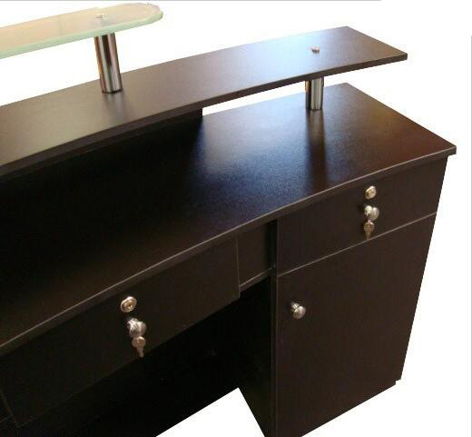 Arc Shape Salon Reception Desk Commercial Furniture With 125cm Height