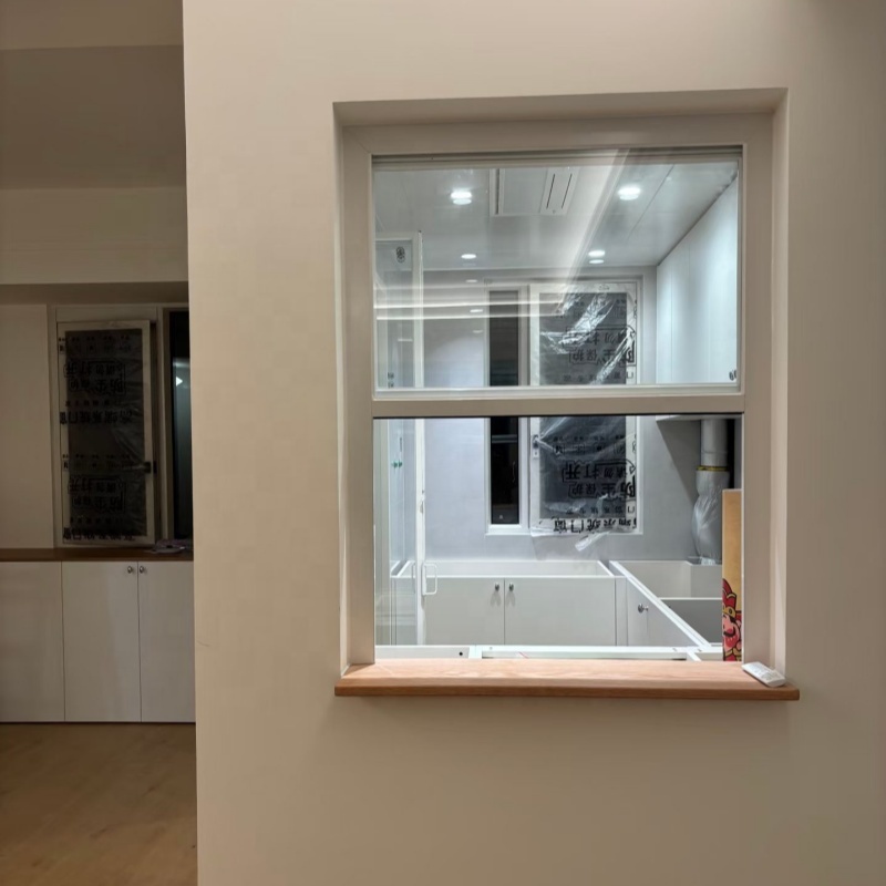 Customized Thermal Break Aluminum Vertical Lift Sliding Double Tempered Glass Single Hung Kitchen Bathroom Exterior Window