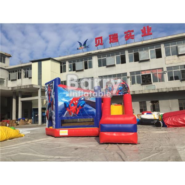 Подгонянный замок человек-паука размера раздувной комбинированный скача с скольжением для парка зоопарка