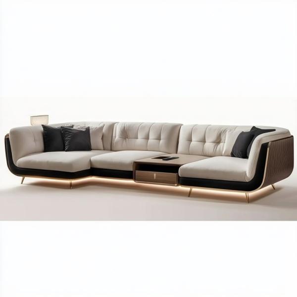 FOAM Filling Material Luxury Living Room Fabric Sofa Velvet Upholster Sectional Sofa For Home Hotel And End Design