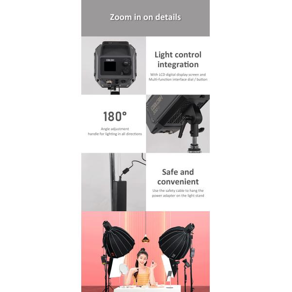 310W Coolcam 300D Fill Light High Brightness For Photography And Short Video