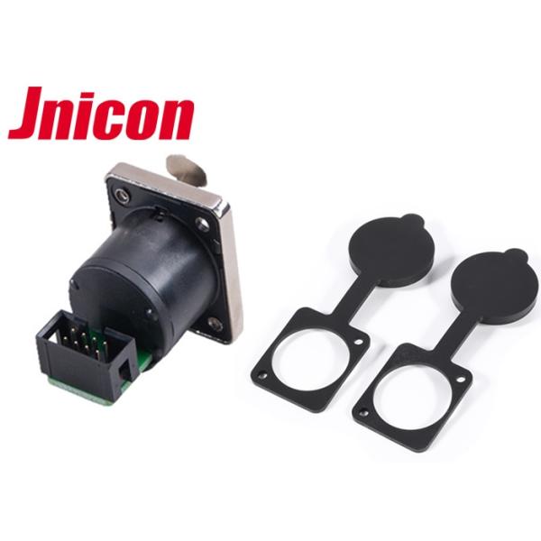 IP65 Waterproof Data Connector , 8 Pin Header Panel Signal Cable Connectors