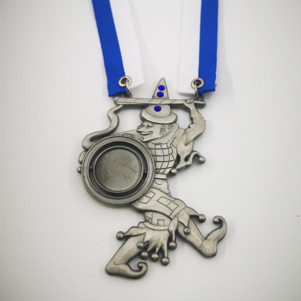 Commemorative Antique Silver Medal 3D Carnival Session Medal With Rotation Design