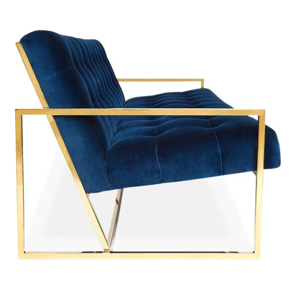 European Style Goldfinger Apartment Sofa Sectional Living Room With Velvet Fabric