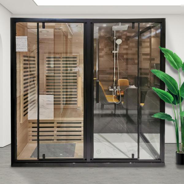 Luxury Shower Steam Wood Sauna Room