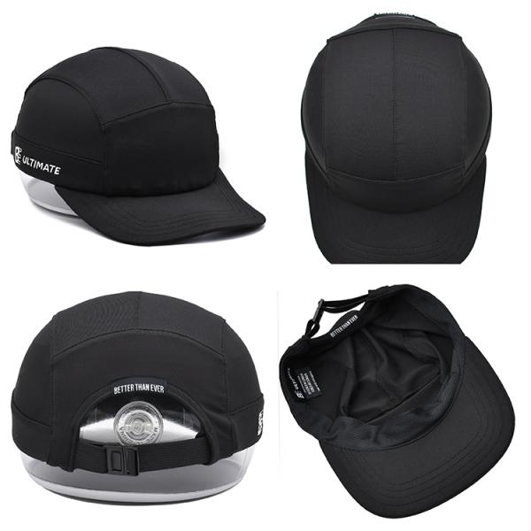 Unisex 5 Panel Camper Hat With Flat Brim Made Of Cotton / Nylon / Polyester