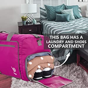 Foldable Sports Duffle Bag 60l Duffel Backpack For Women Men Lightweight Waterproof