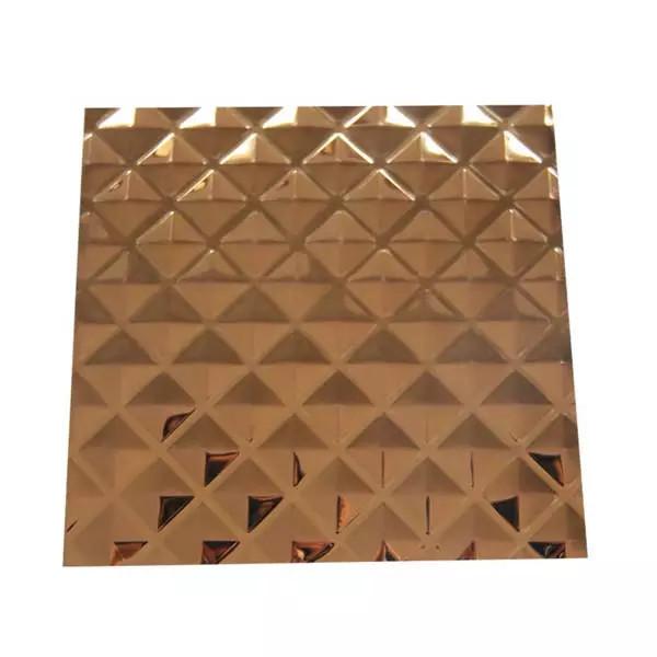 304 Gold Water Ripple Steel Sheet , Anti Corrosion Hammered Metal Plate