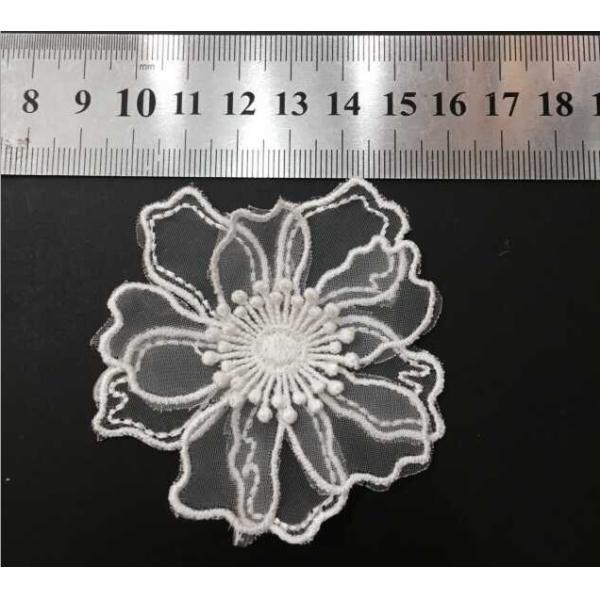Garment Accessories Embroidery Organza Applique Flower  with Sequin