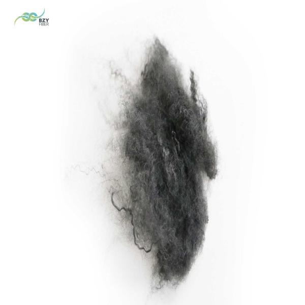 Microfiber A Grade 65mm Hollow Polyester Fiber Gray Black Filling Material PSF