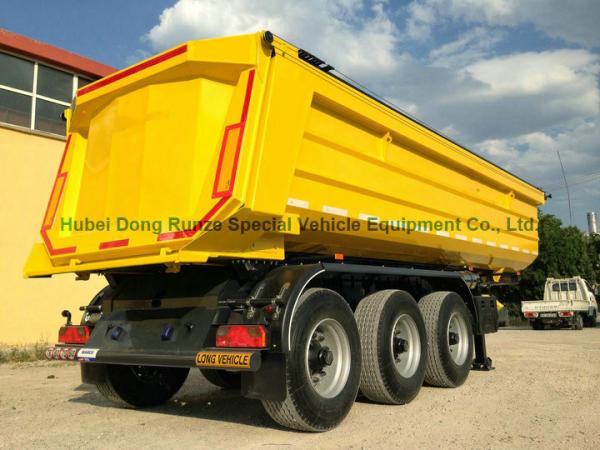 Rear Dump Truck Trailer, Tipper Semi Trailer 3  Axles Rear Tipper Semi Trailer Hydraulic 40T