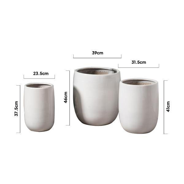 High quality elegant home garden decor white floor plant pots cheap outdoor indoor ceramic pots planter