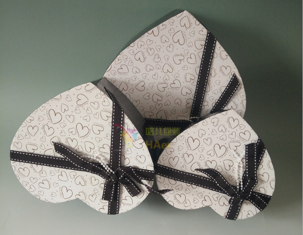 Supply bow paper heart-shaped gift box, Love craft gift box, Holiday gift box