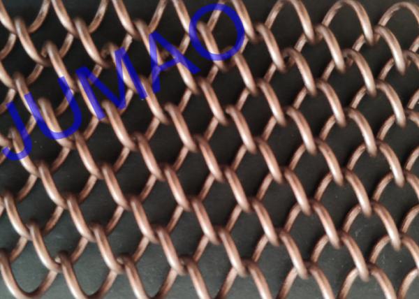 Coffee Color Metal Mesh Curtains Iron Wire Material For Replacement Fireplace Door