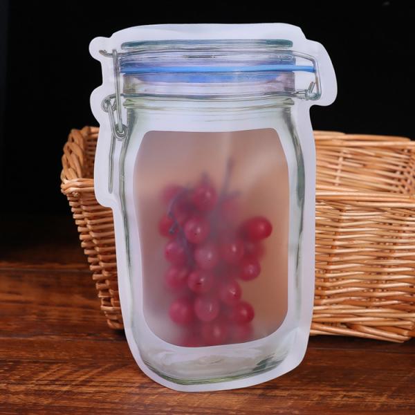 Resealable Snack Food Packaging Bags With Shaped Design , Stand Up Mylar Bags For Food Storage
