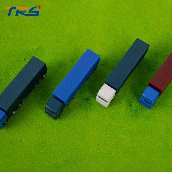 1:150 scale 8cm long architectural model plastic miniature Container truck trailer for model building train layout