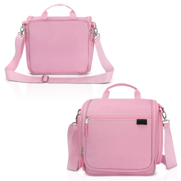 Hanging Compact Travel Toiletry Bag Camping Carry On Pink 10X4X10 Inch